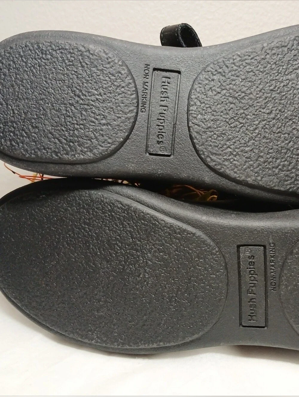 Hush Puppies Black Mary Jane Kids Dress Shoes with Hook Strap Leather